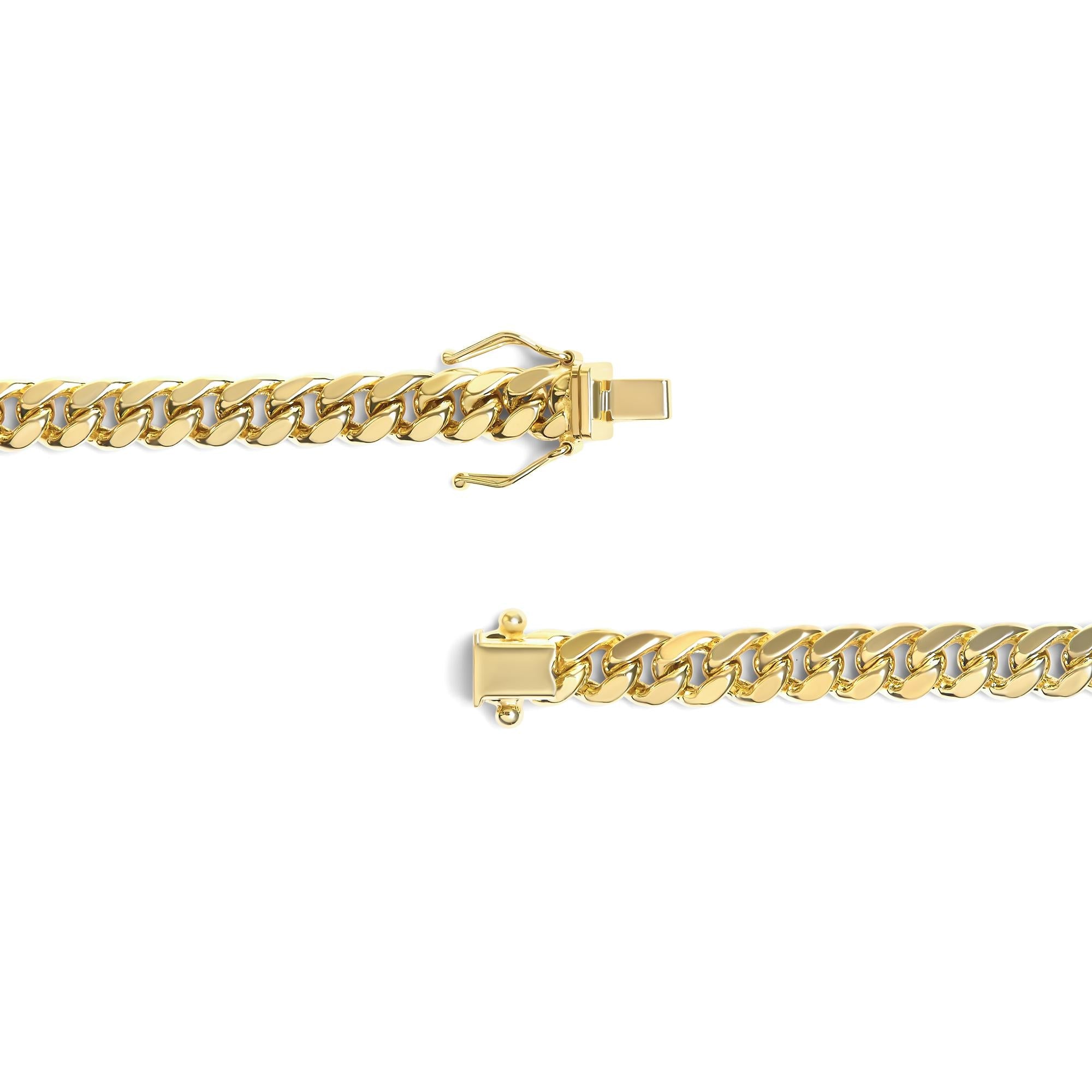 Semi-Solid 14K Yellow Gold 6.1mm Classic Miami Cuban Chain Necklace-1