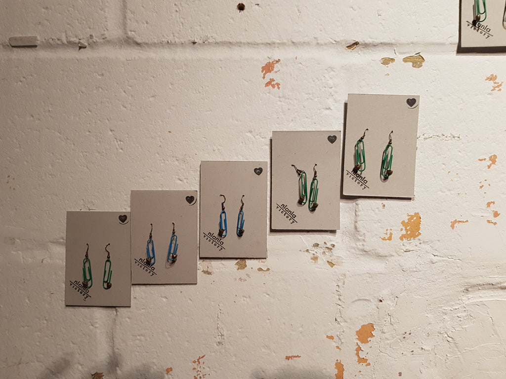 Orange Personalised Paperclip Earrings | by lovedbynlanla