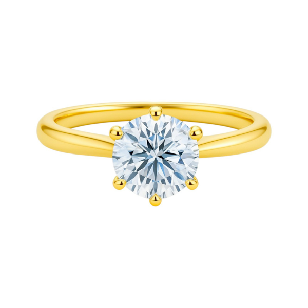 2 to 3 Carat Cathedral Setting Round Cut 6 Prong 14K Solid Gold Solitaire Diamond Ring