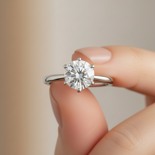 2 to 3 Carat Cathedral Setting Round Cut 6 Prong 14K Solid Gold Solitaire Diamond Ring