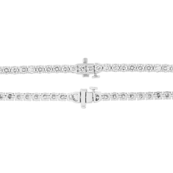 3.00 MM 14K Solid Gold Prong Setting Tennis Necklace 14.00 Ctw - 18.00 Ctw-4