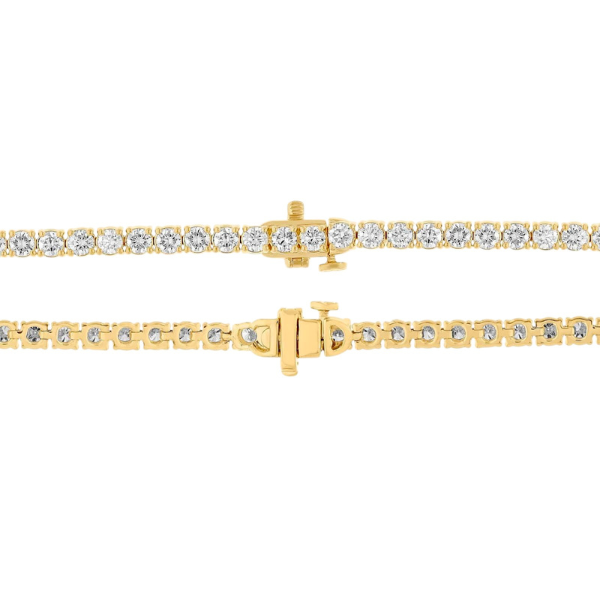 3.00 MM 14K Solid Gold Prong Setting Tennis Necklace 14.00 Ctw - 18.00 Ctw-2