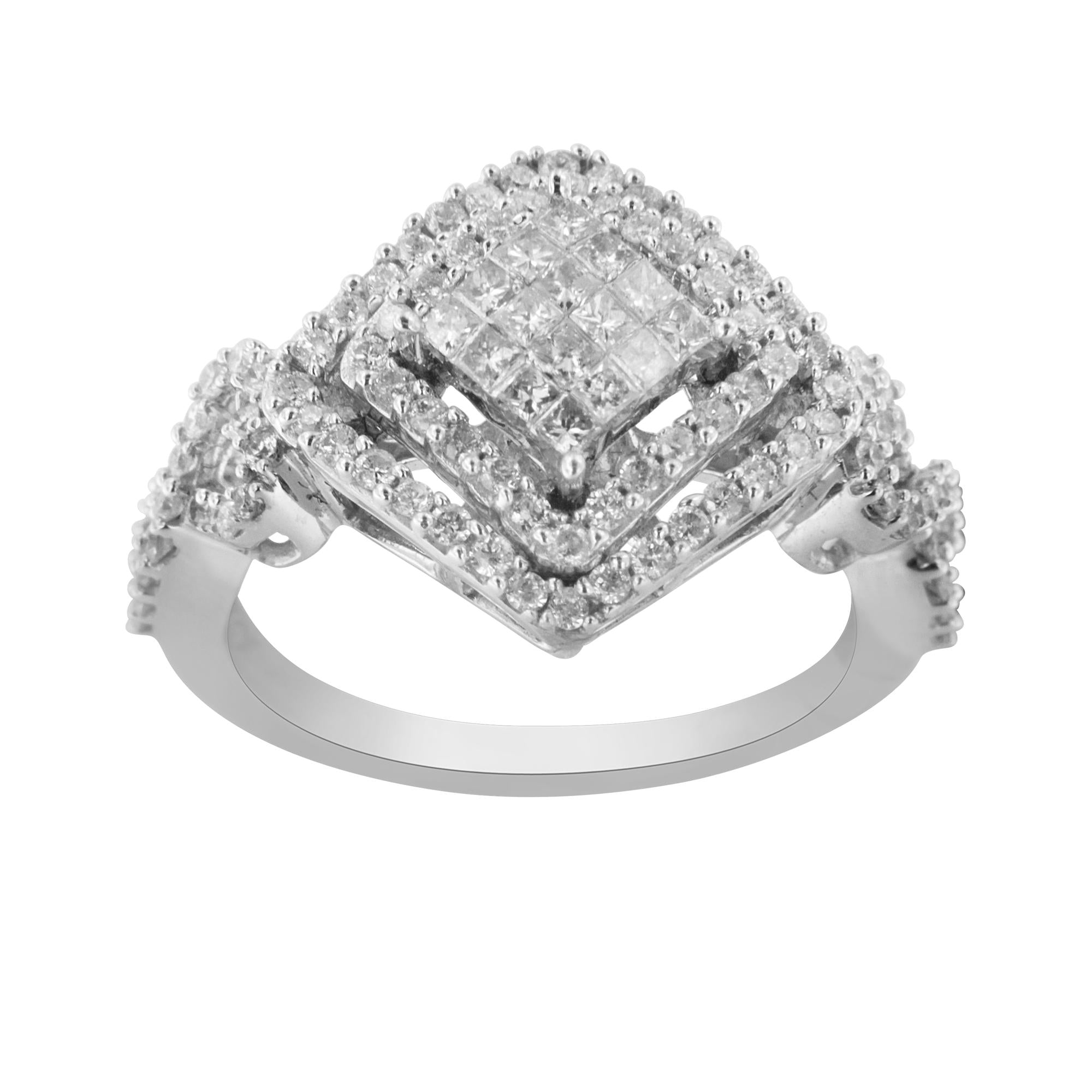 14KT White Gold Diamond Composite Ring (1 cttw, H-I Color, I1-I2 Clarity)-2