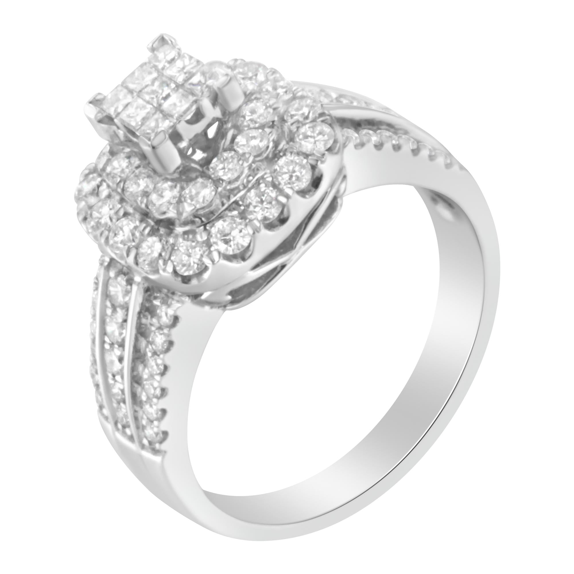 14K White Gold Diamond Vintage Ring (1 cttw, H-I Color, I1-I2 Clarity)-2