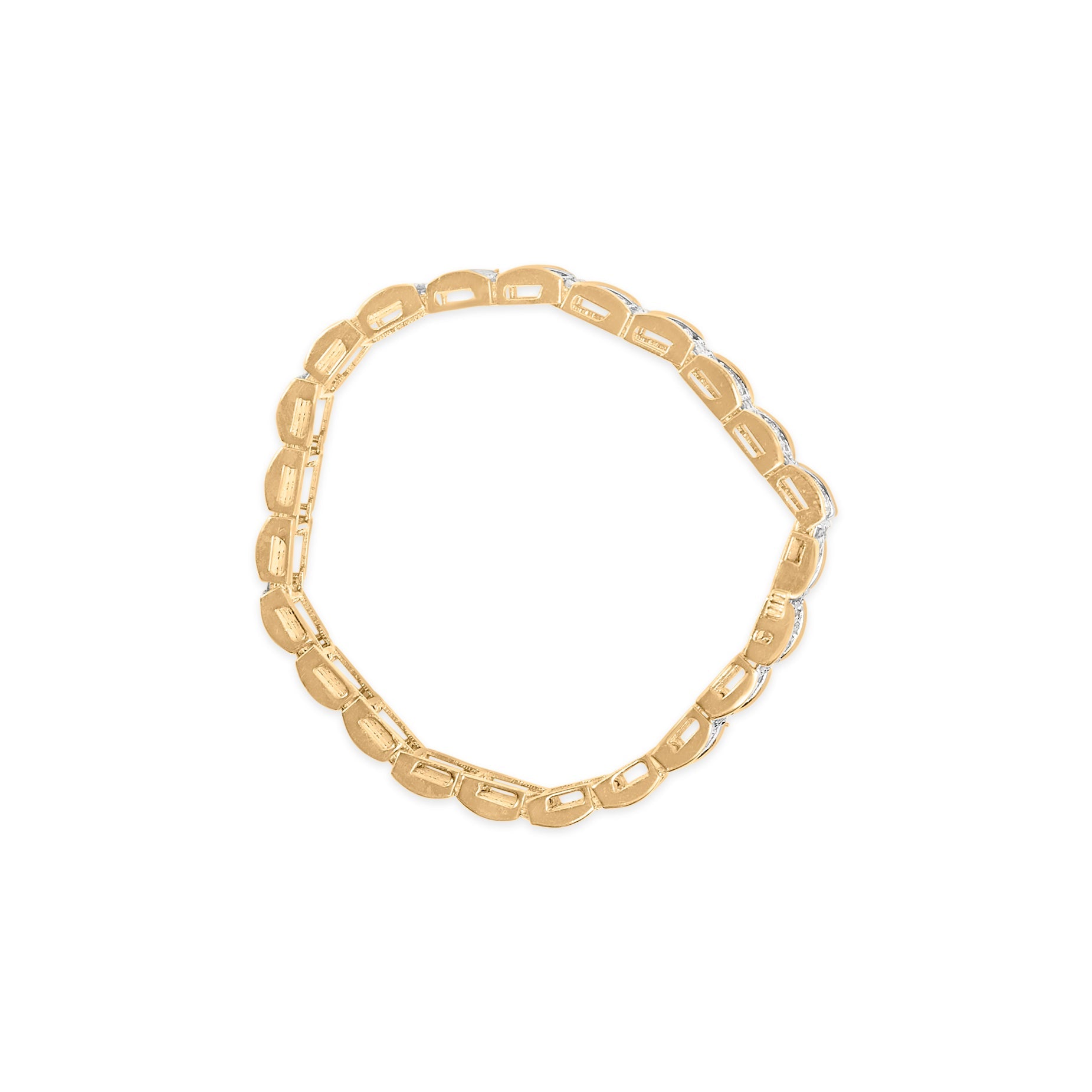 10K Yellow Gold 5.00 Cttw Round-Cut Diamond Link 7" Bracelet (J-K Color, I1-I2 Clarity)-2