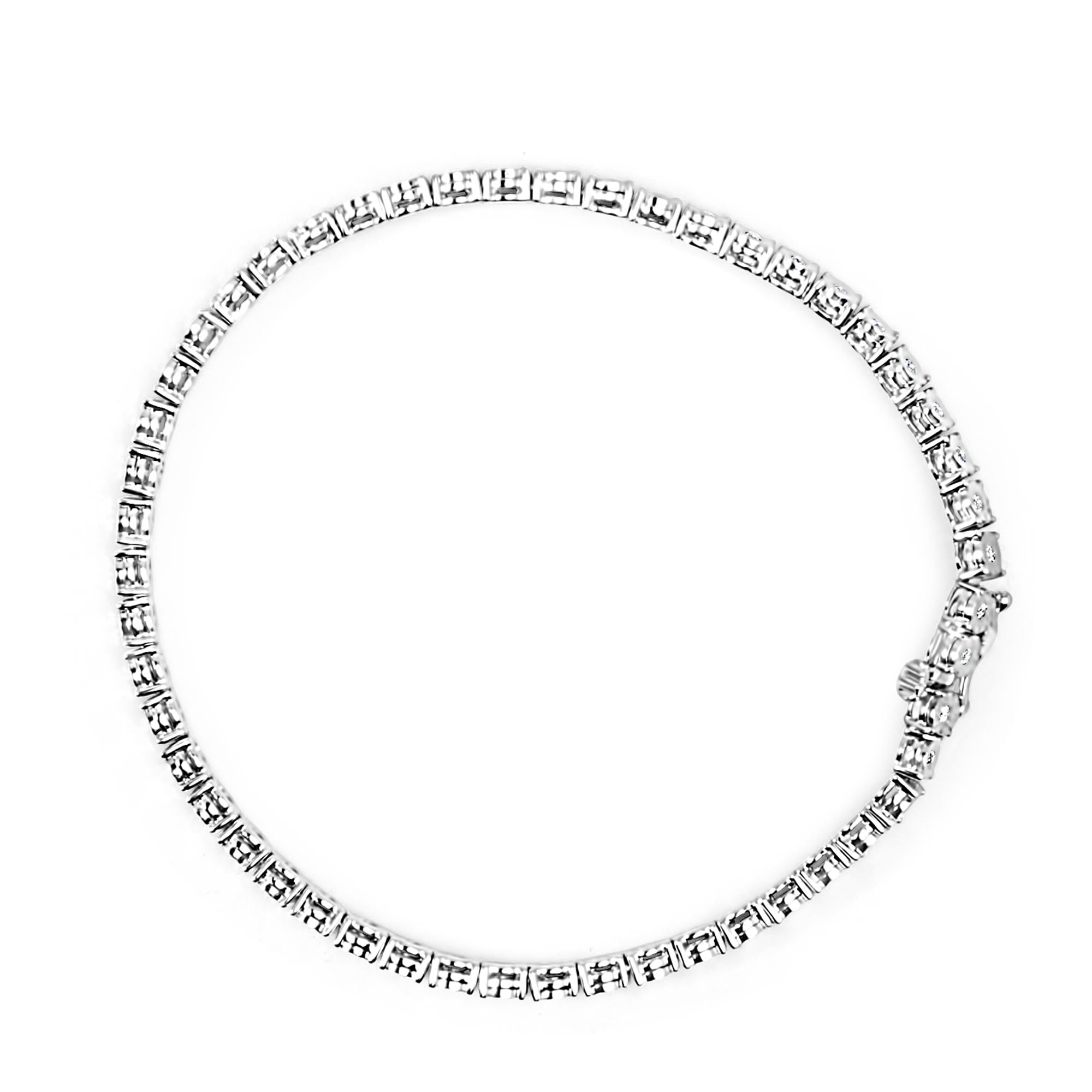 10K White Gold 1/2 Cttw Real Diamond Illusion-Set Miracle Plate Tennis Bracelet (I-J Color, SI2-I1 Clarity) - Size 7.5"-2