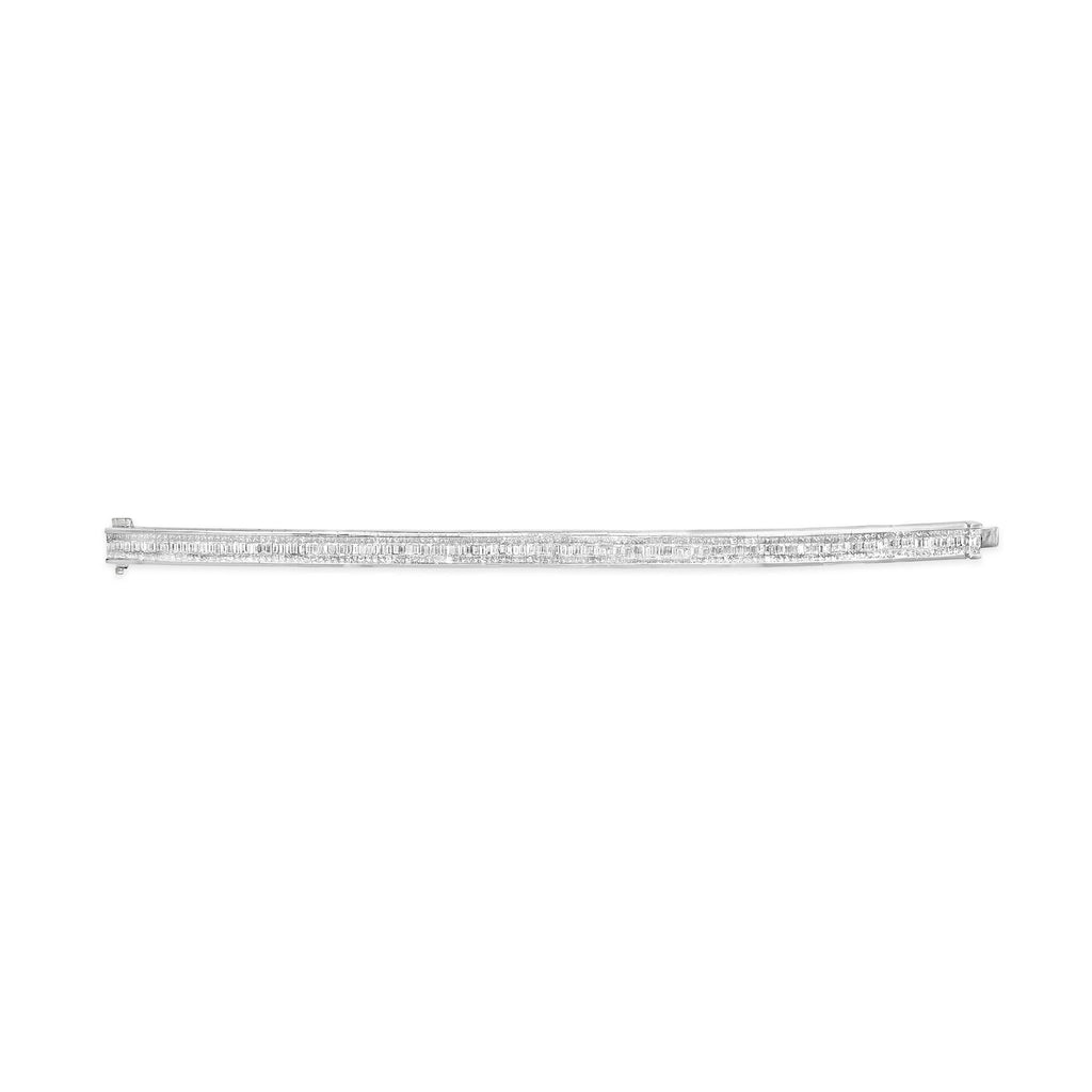 14K White Gold 7 7/8 Cttw Princess and Baguette Diamond Eternity Line Tennis Bracelet (G-H Color, SI1-SI2 Clarity) - 7" Inches-2