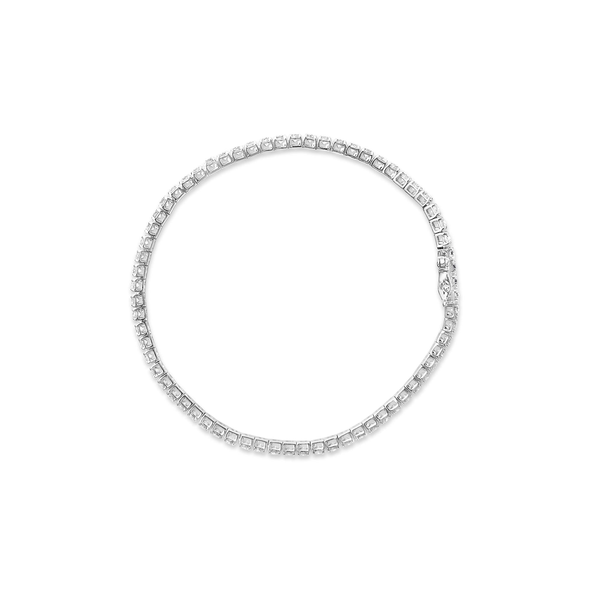 14K White Gold Classic Lab-Grown Diamond Tennis Bracelet (F-G Color, VS2-SI1 Clarity) - 7" Inches-4