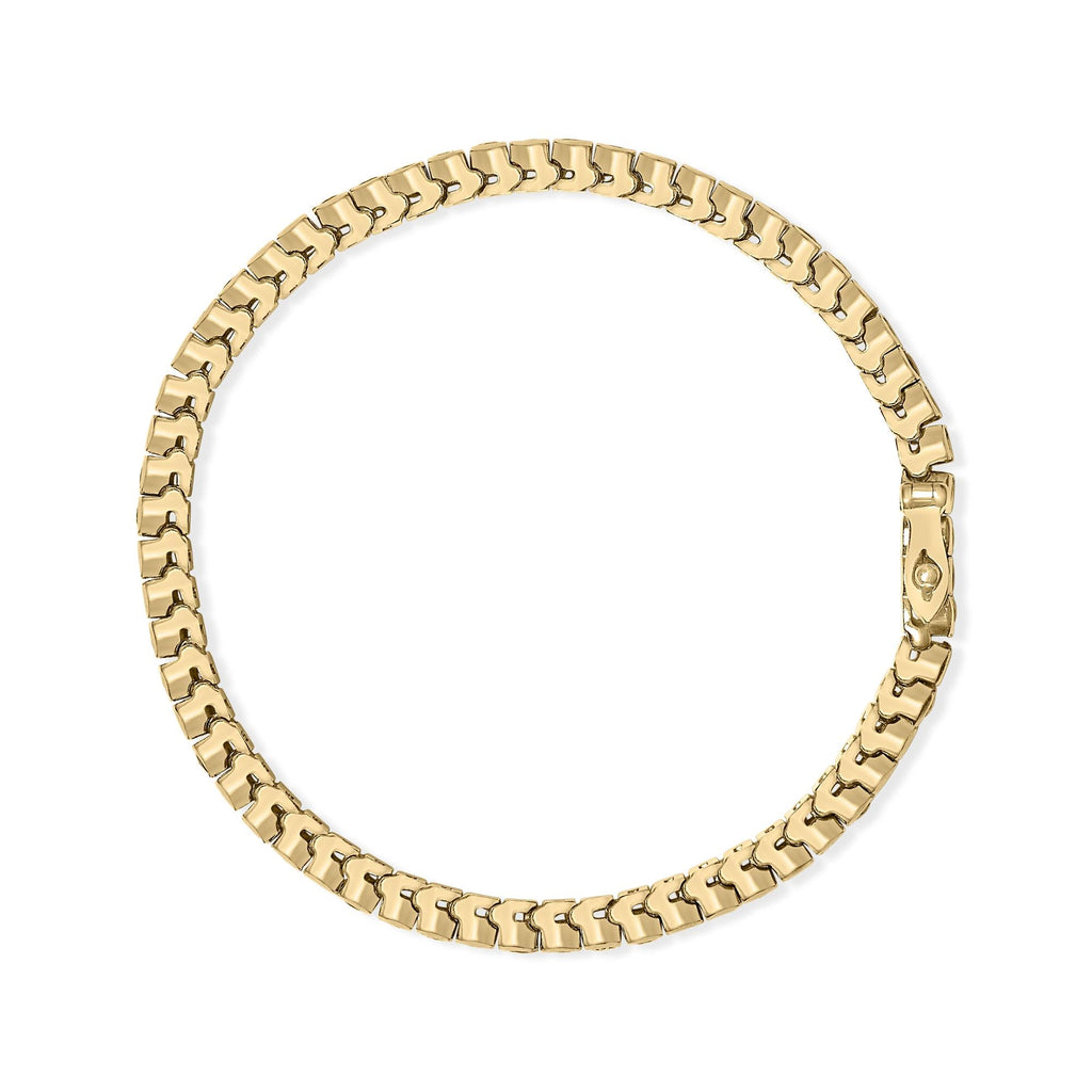 14K Yellow Gold 1 3/4 Cttw Diamond and 5.0 Cttw Blue Sapphire Bezel Set Tennis Bracelet (G-H Color, SI1-SI2 Clarity) - 7" Inches-2