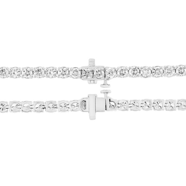 3.80 MM 14K Solid Gold 4 Prong Tennis Necklace 20.00 Ctw - 25.00 Ctw-4