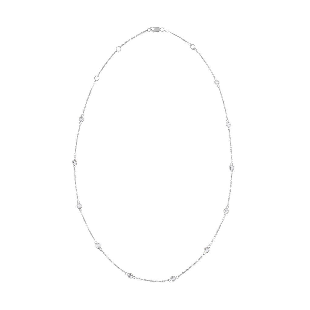 14K Gold Diamond Station Necklace (1 1/10 cttw, H-I Color, VS2-SI1 Clarity)-4