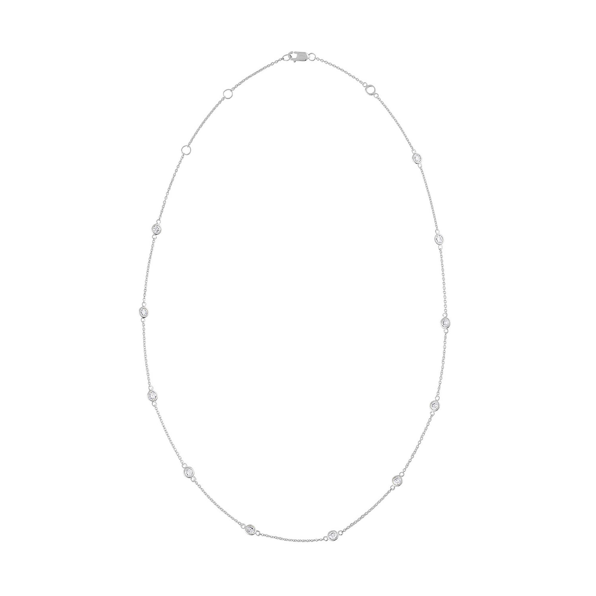 14K Gold Diamond Station Necklace (1 1/10 cttw, H-I Color, VS2-SI1 Clarity)-4