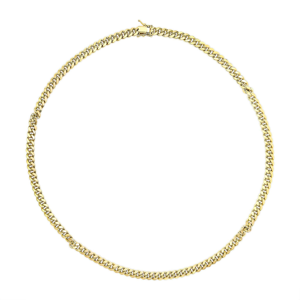 Semi-Solid 14K Yellow Gold 6.1mm Classic Miami Cuban Chain Necklace-2