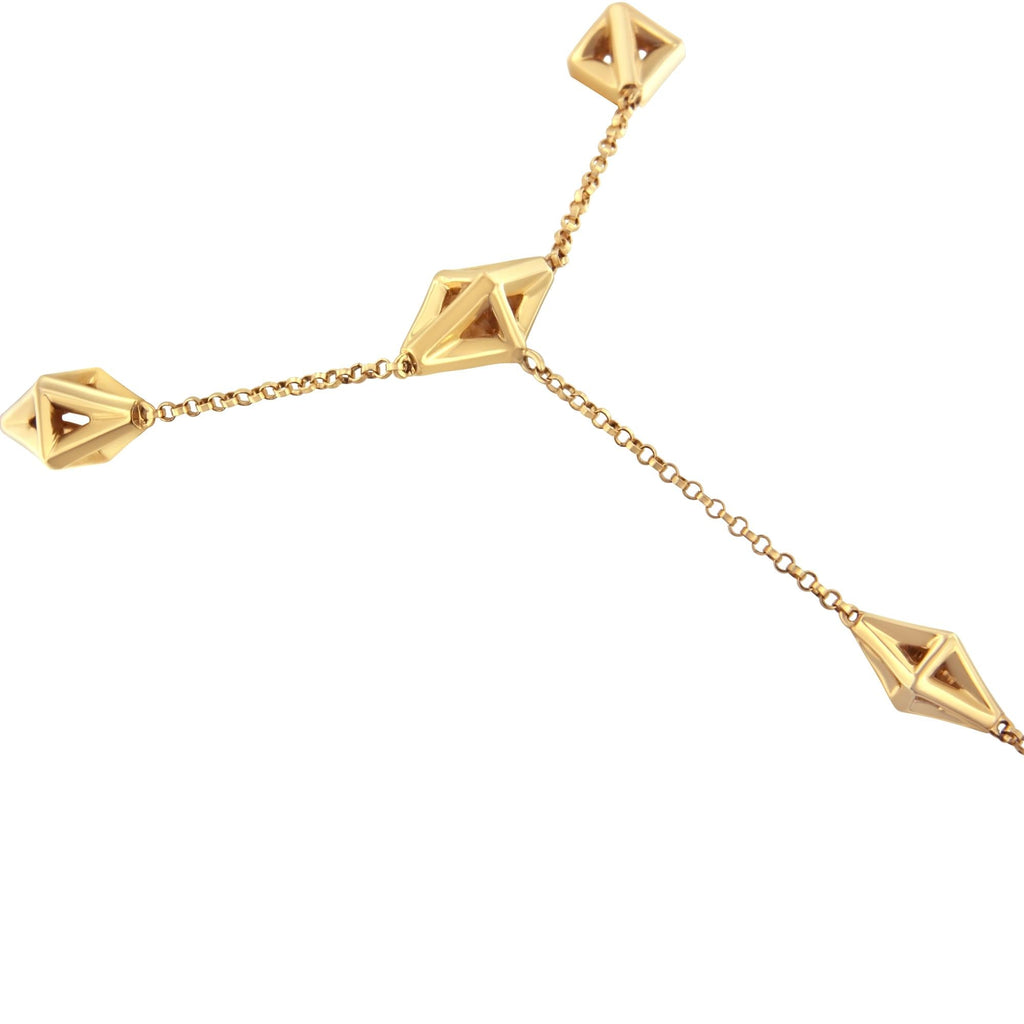 14K Yellow Gold 1/4 Cttw Diamond Ring and Bracelet Hand Chain (G-H Color, SI1-SI2 Clarity) - 7"-2