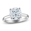 3.50 CTW Round Lab-Grown Diamond Solitaire Engagement Ring in 14K White Gold (F/VS, AGI Certified)-0