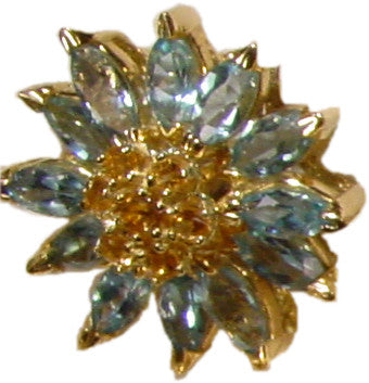 Colorful Daisy Ring-18K Gold with Semi-Precious Gemstones (Precious Gems Also Available)