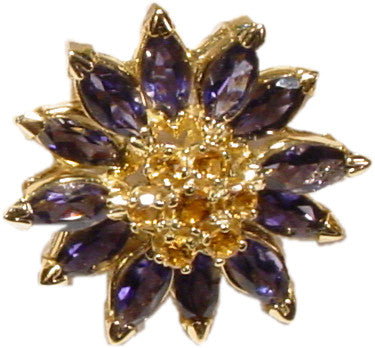 Colorful Daisy Ring-18K Gold with Semi-Precious Gemstones (Precious Gems Also Available)