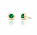 Solea Bezel Emerald Studs
