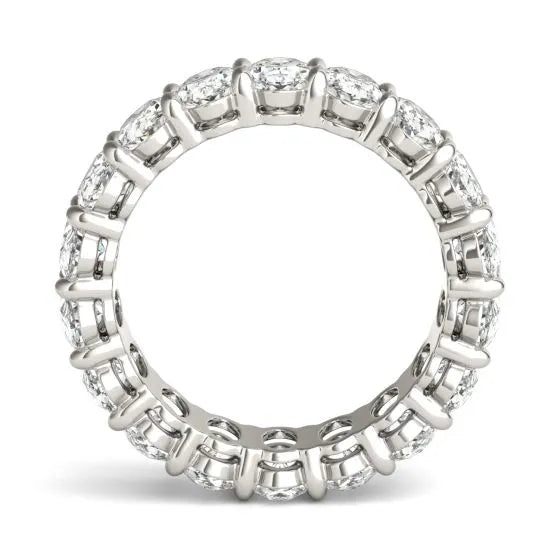 4 CTW Oval Lab Grown Diamond Couture Classic Eternity Ring 14K White Gold (G-VS)-2