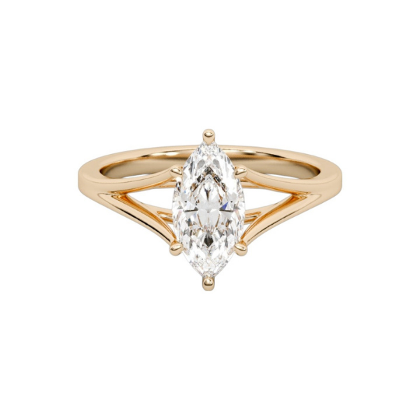 2.00 Carat Marquise Cut Diamond 14K Solid Gold Solitaire Engagement Ring
