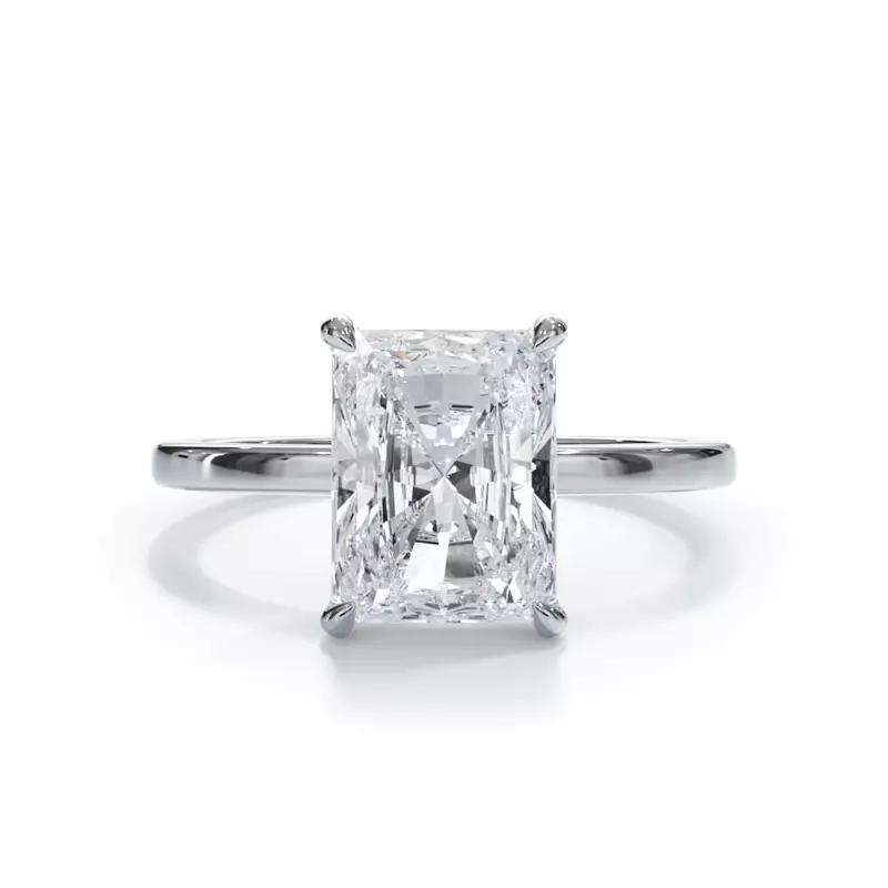 AGI Certified 3 CTW Lab Grown Diamond Solitaire Engagement Ring – G-VS Clarity, 14K White Gold-3