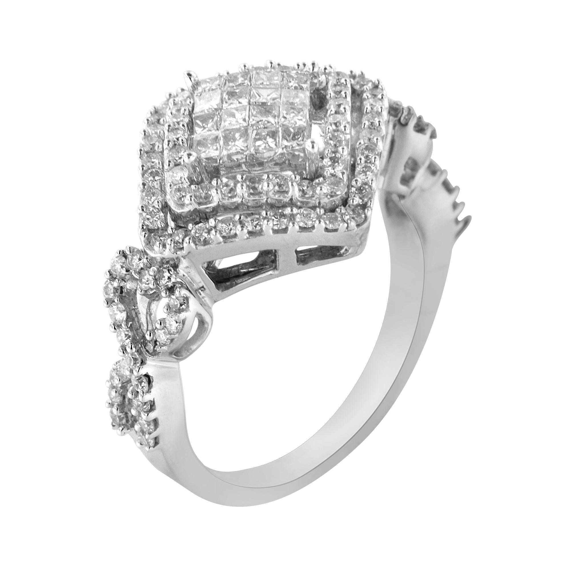 14KT White Gold Diamond Composite Ring (1 cttw, H-I Color, I1-I2 Clarity)-3