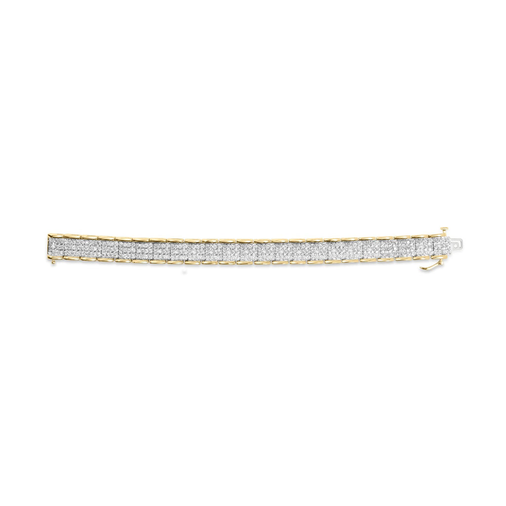 10K Yellow Gold 5.00 Cttw Round-Cut Diamond Link 7" Bracelet (J-K Color, I1-I2 Clarity)-3