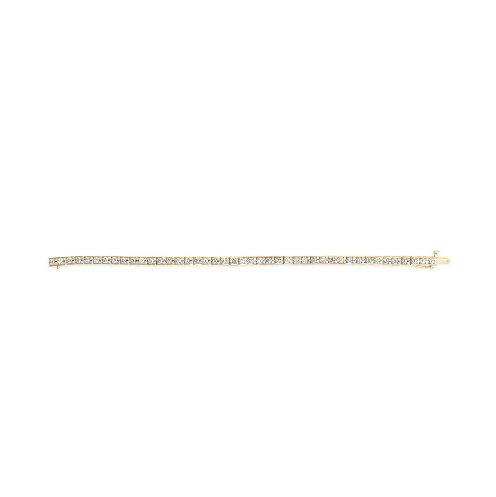 10K Yellow Gold 4.00 Cttw Channel Set Round Diamond Tennis 7" Bracelet (J-K Color, I1-I2 Clarity)-3