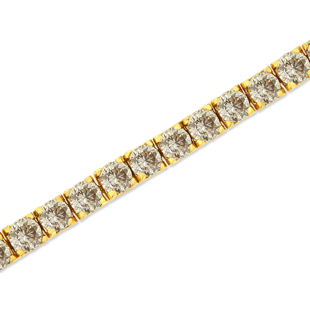 14K Yellow Gold Plated .925 Sterling Silver 8.0 Cttw Diamond Classic Link Tennis Bracelet (K-L Color, I2-I3 Clarity) - 7-1/4"-3
