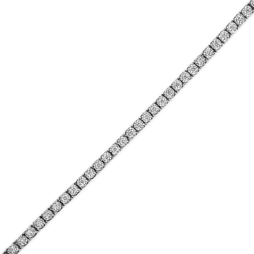 14K White Gold 1.0 Cttw Miracle Set Round-Cut Lab Grown Diamond Illusion Tennis Bracelet (F-G Color, VS2-SI1 Clarity) Size 7"-3