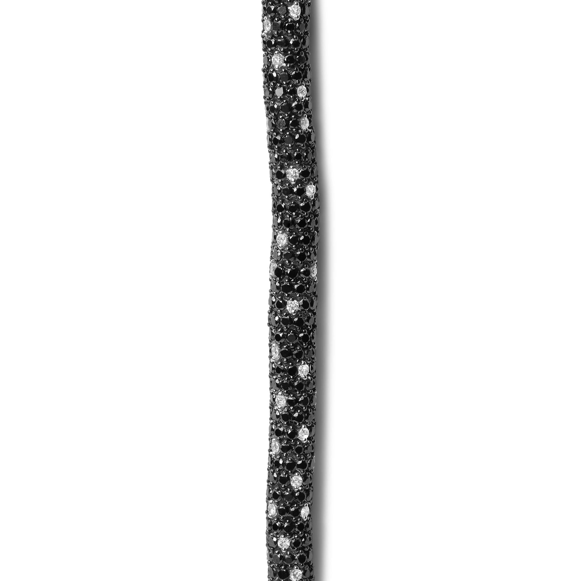 18K White Gold 20.0 Cttw Black and White Pave Set Diamond Eternity Snake Skin Style Tennis Bracelet (Black and G-H Color, SI1-SI2 Clarity) - Size 7"-3