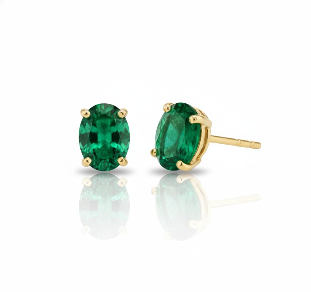 Solstice Emerald Studs-0