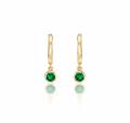 Luna Drop Emerald Hoops