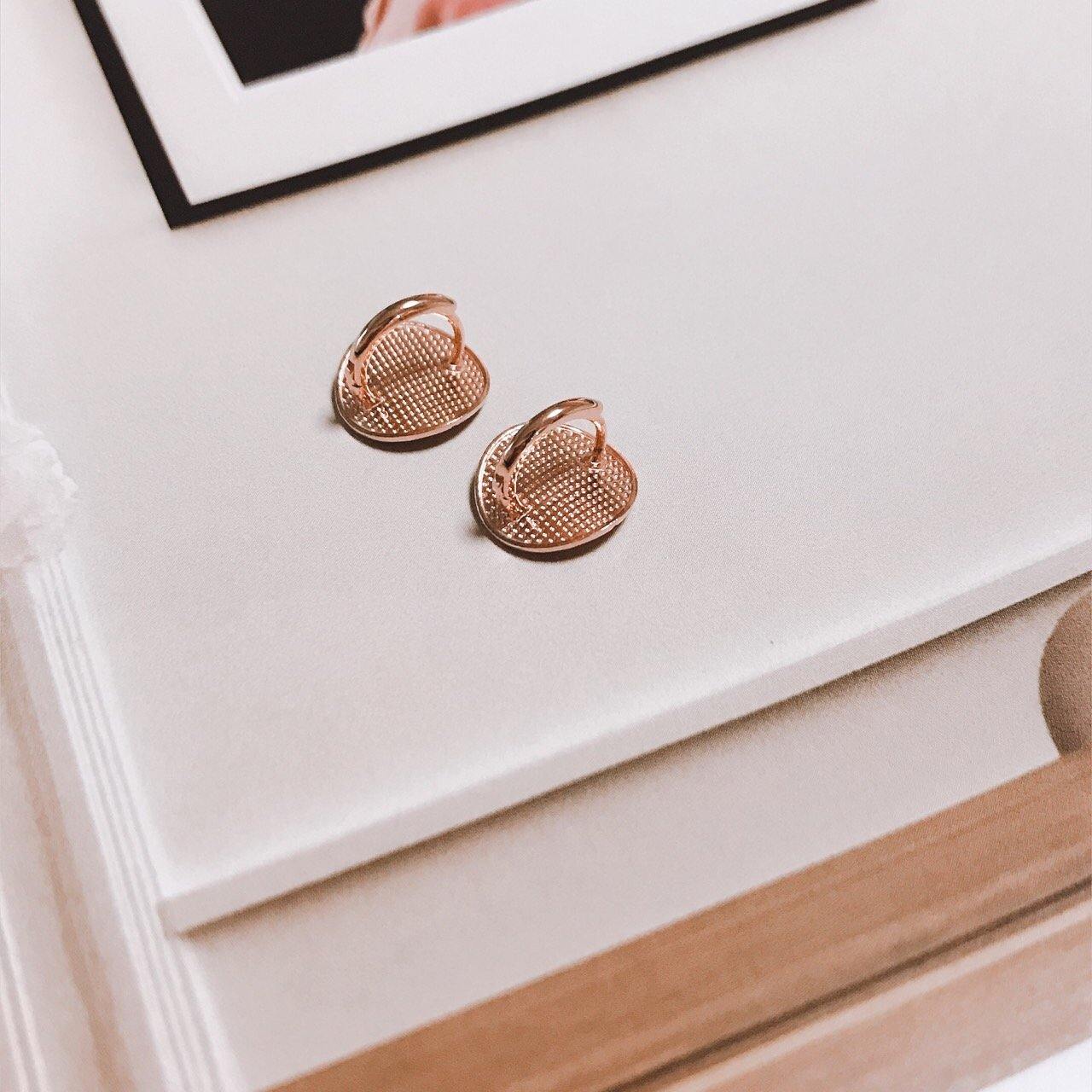 Circle huggie earrings