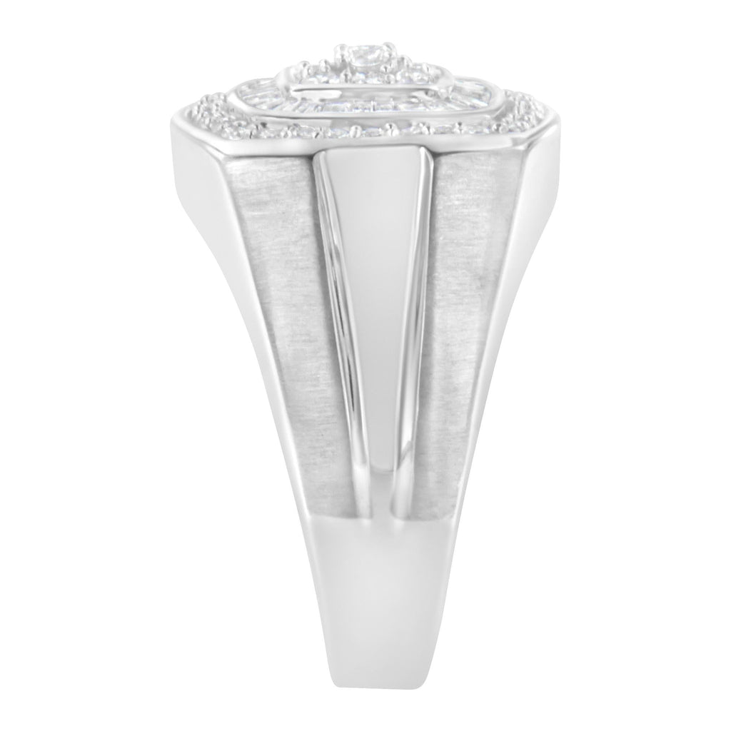 14K White Gold Men's Diamond Band Ring (1 cttw, H-I Color, SI1-I2 Clarity)-4