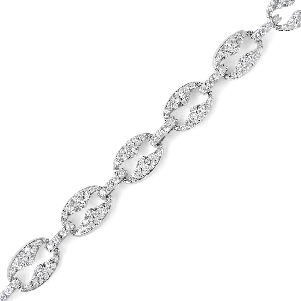 14K White Gold 1 1/2 Cttw Round Diamond Set Link Bracelet (I-J Color, I1-I2 Clarity) - 7"-3