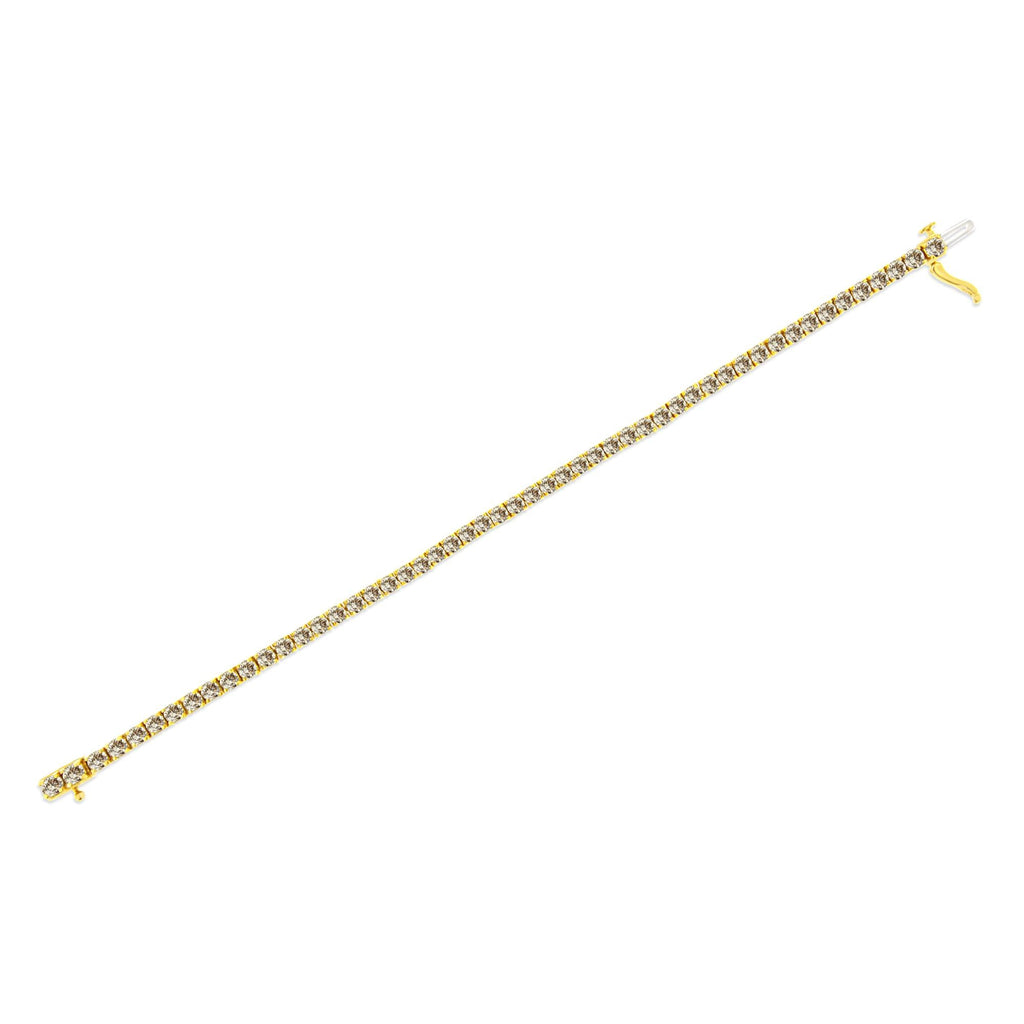14K Yellow Gold Plated .925 Sterling Silver 8.0 Cttw Diamond Classic Link Tennis Bracelet (K-L Color, I2-I3 Clarity) - 7-1/4"-4