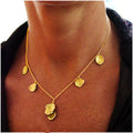 Metal Petals. 7 Petal Necklace-18K Gold