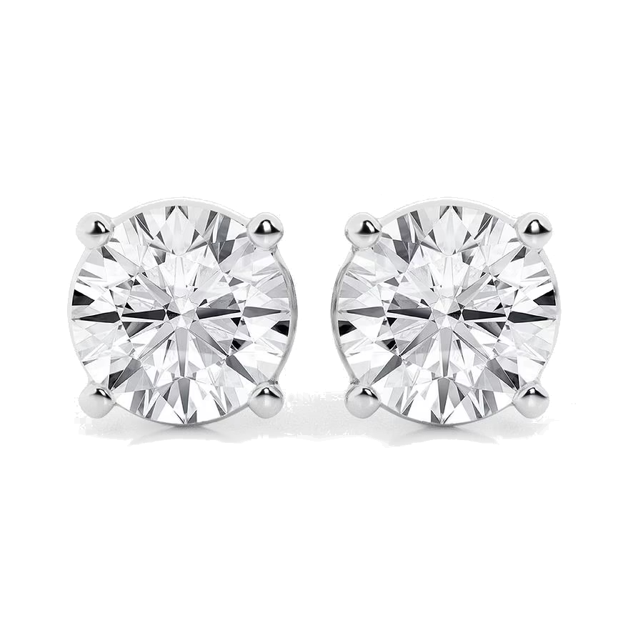 AGI Certified 6 CTW Lab Grown Diamond Stud Earrings in 14K White or Yellow Gold – G VS Round Cut-1