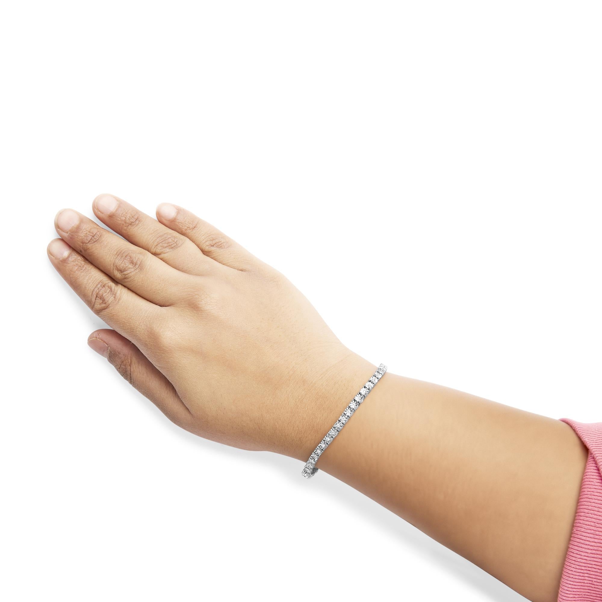 10K White Gold 1/2 Cttw Real Diamond Illusion-Set Miracle Plate Tennis Bracelet (I-J Color, SI2-I1 Clarity) - Size 7.5"-4