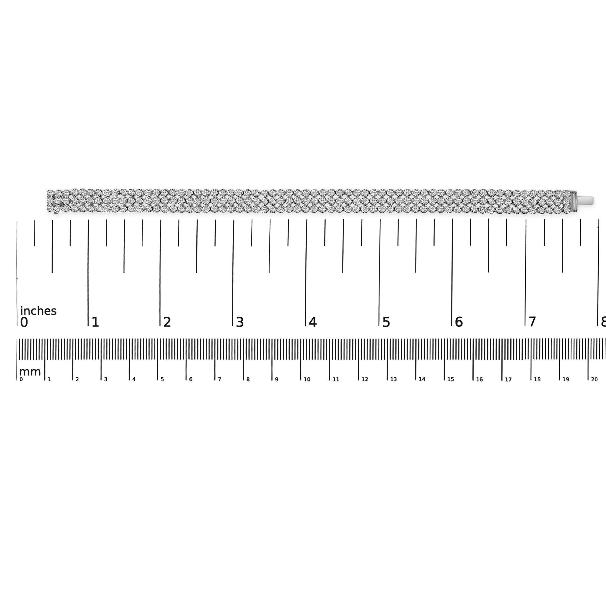 18K White Gold 5.00 Cttw Natural Diamond 3 Row Link Tennis Bracelet (G-H Color, VS1-VS2 Clarity) - 7.25" Inches-4