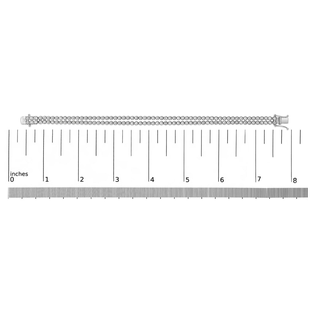 18K White Gold 5 3/5 Cttw Natural Diamond Double Row Link Tennis Bracelet (G-H Color, VS1-VS2 Clarity) - 7" Inches-4