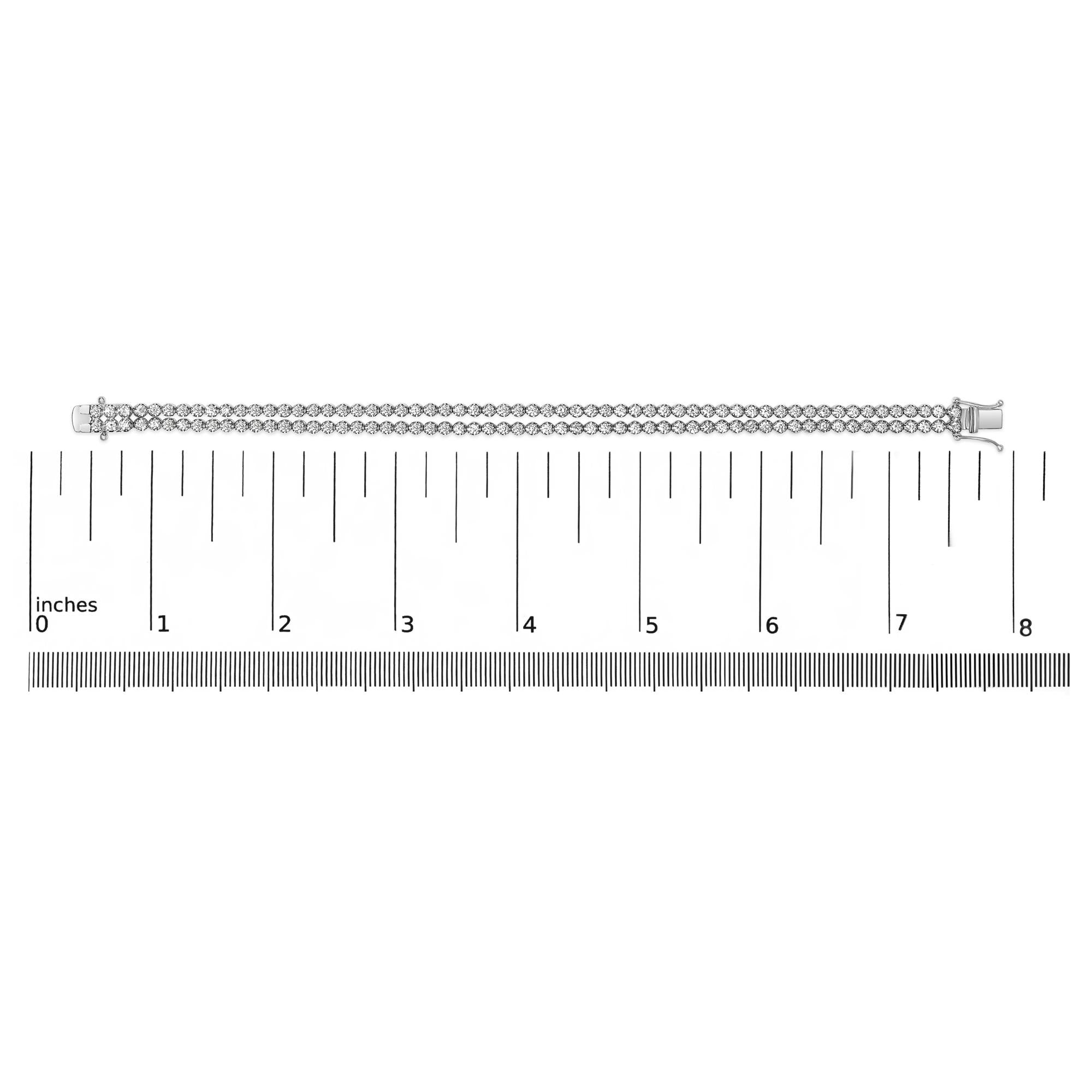 18K White Gold 5 3/5 Cttw Natural Diamond Double Row Link Tennis Bracelet (G-H Color, VS1-VS2 Clarity) - 7" Inches-4