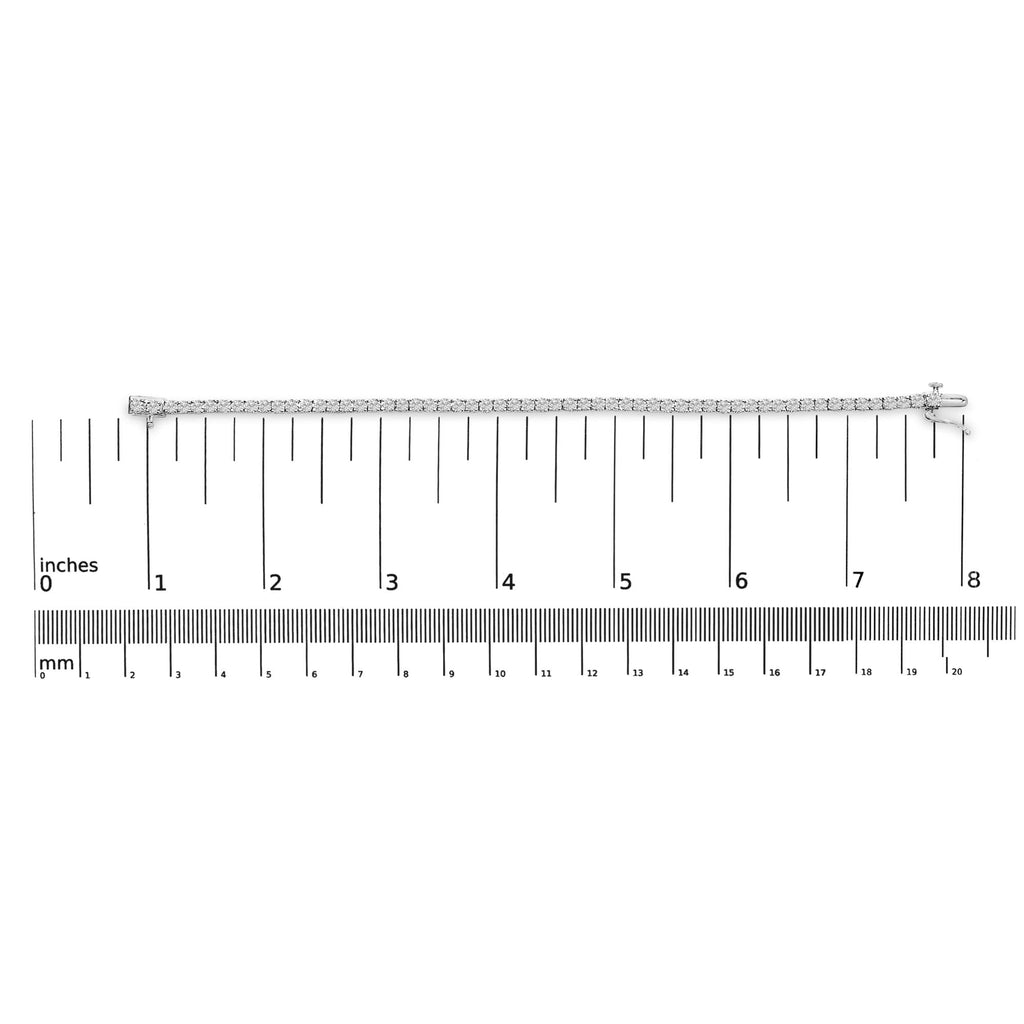 14K White Gold 6.00 Cttw Lab Grown Diamond Classic Tennis Bracelet  - 7.25"-4