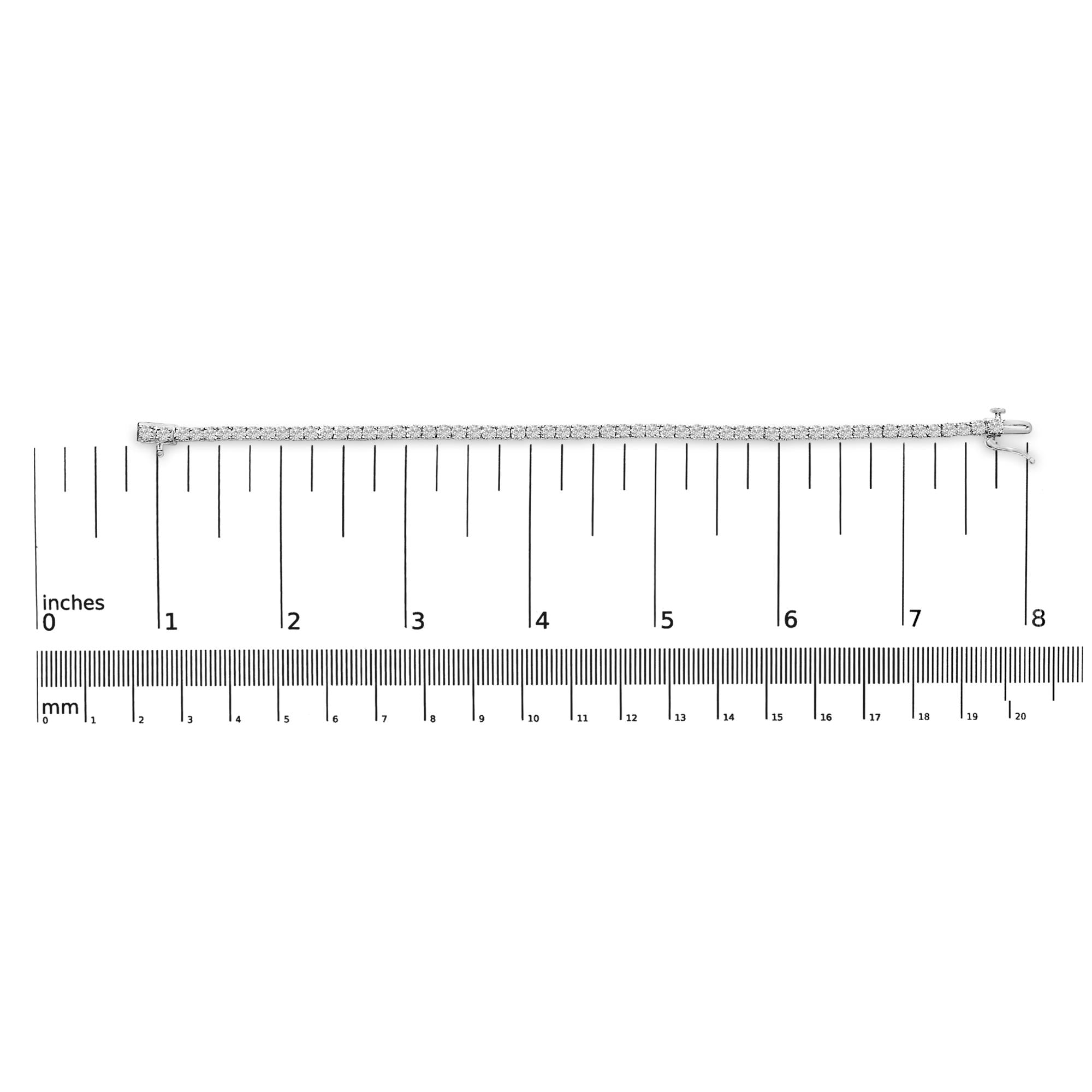 14K White Gold 6.00 Cttw Lab Grown Diamond Classic Tennis Bracelet  - 7.25"-4