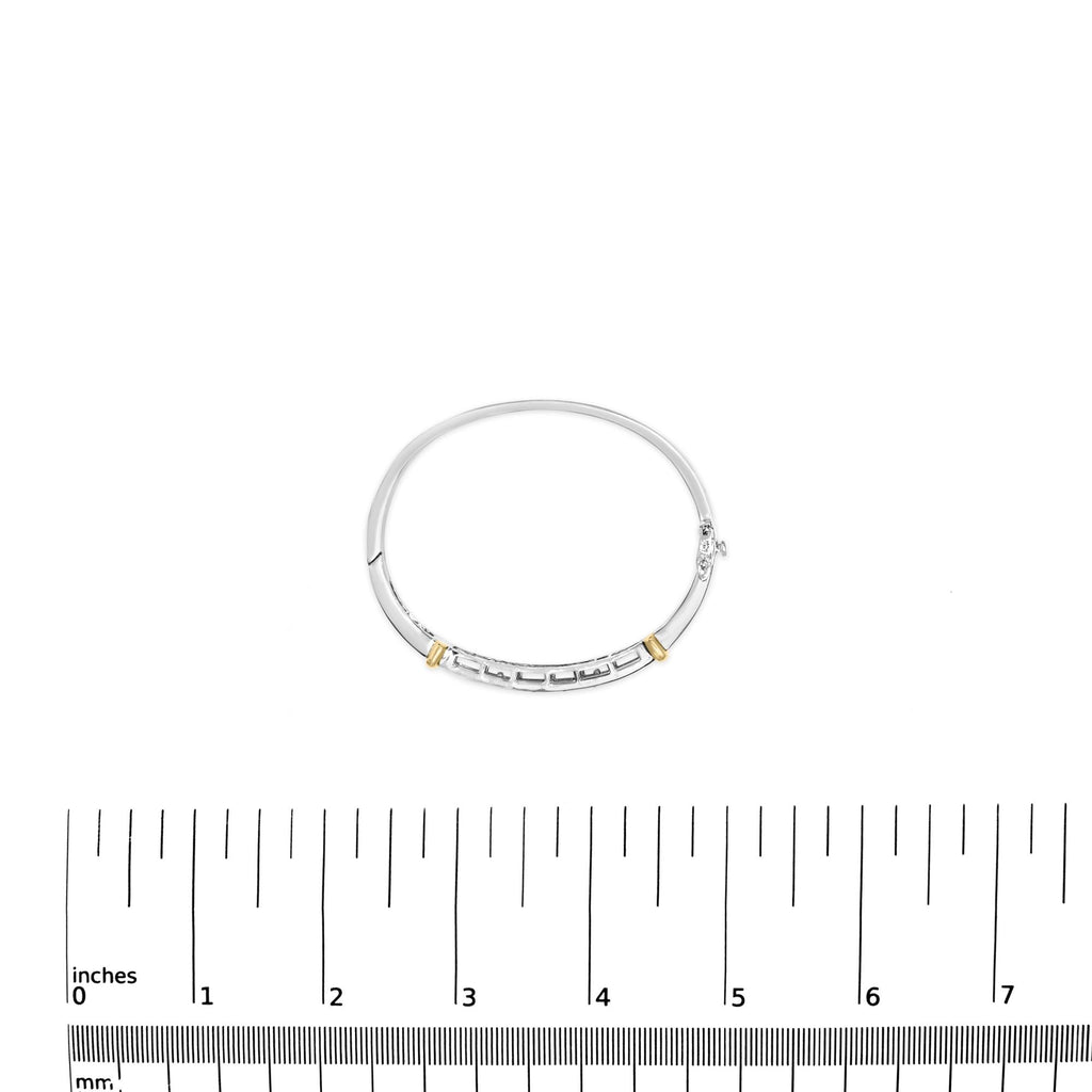 14K Two-Toned Gold Princess Cut Diamond Fashion Bangle (1 cttw, H-I Color, SI1-SI2 Clarity)-4
