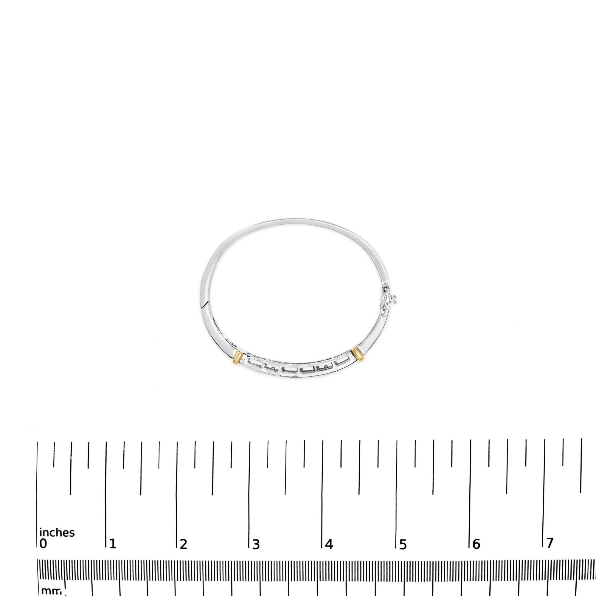 14K Two-Toned Gold Princess Cut Diamond Fashion Bangle (1 cttw, H-I Color, SI1-SI2 Clarity)-4
