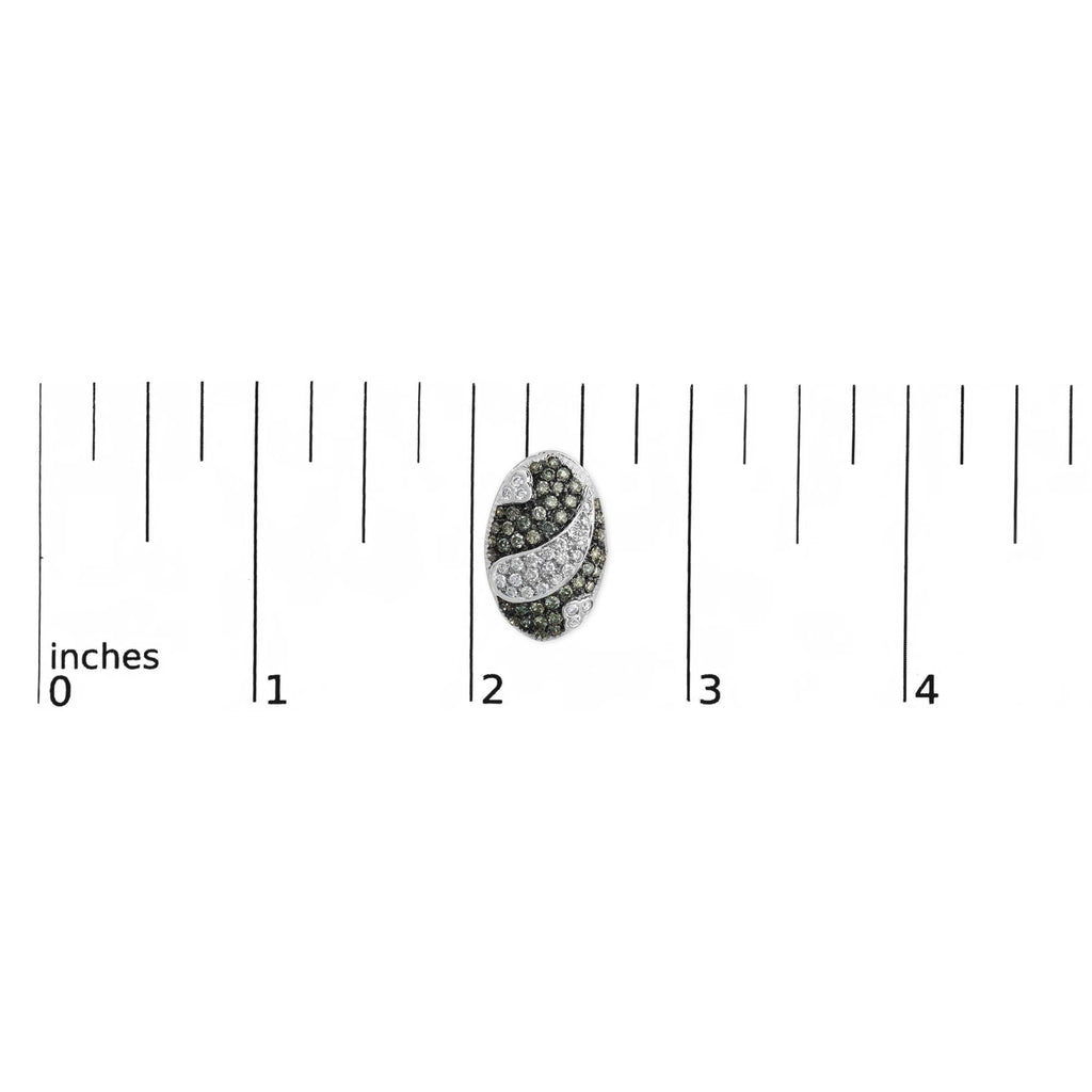 14K White Gold 2.00 Cttw White and Treated Blue Diamond Oval Shield Omega Back Earrings (H-I Color, SI1-SI2 Clarity)-4