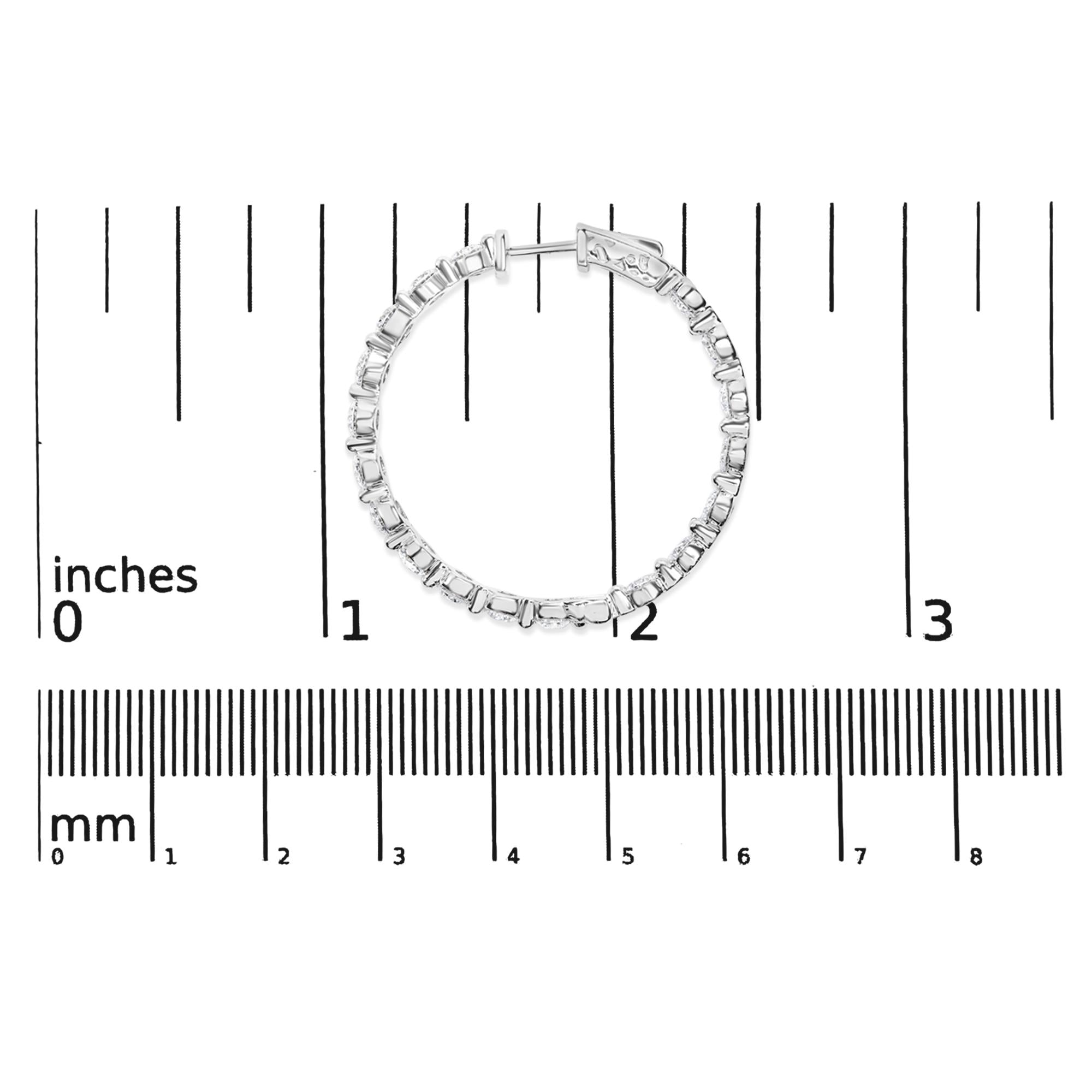 14K White Gold 5.00 Cttw Lab Grown Diamond Inside-Out Hoop Earring-4