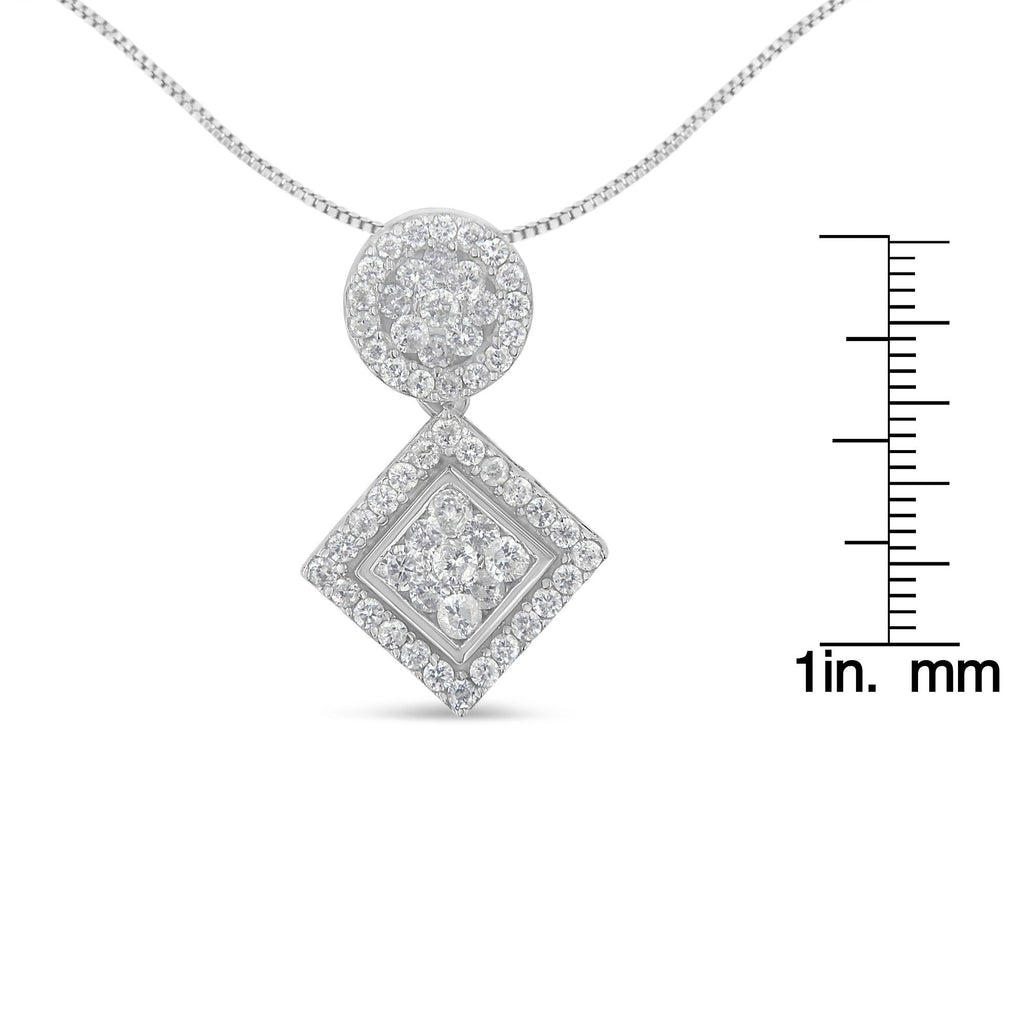 14K White Gold 1 cttw Diamond Pendant Necklace (H-I, I1-I2)-3